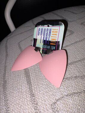 Vintage 80s Pink Geo Enamel Earrings